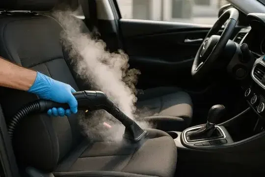 Parowe czyszczenie wnętrza auta
